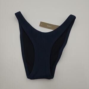 J. Crew Textured Curved-waist Cheeky Bikini Bottom in Navy Size XXS